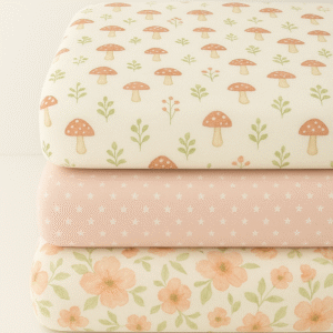 Roses & Stars 3 pcs crib sheets