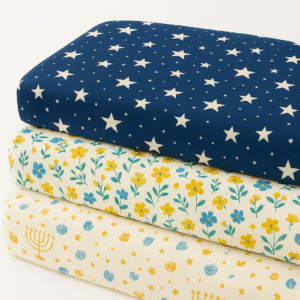 Leafs & Shining Stars 3 pcs crib sheets